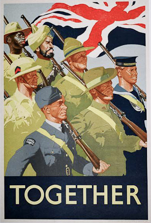 World War Two poster - Allied forces 'Together' on display at Spirit of 1944 Normandy Guesthouse
